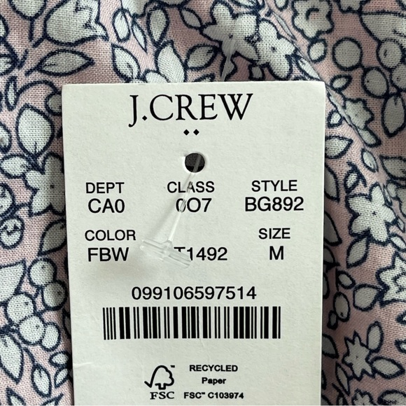 J Crew Smocked ruffle-shoulder tank top Size Medium - Picture 12 of 12